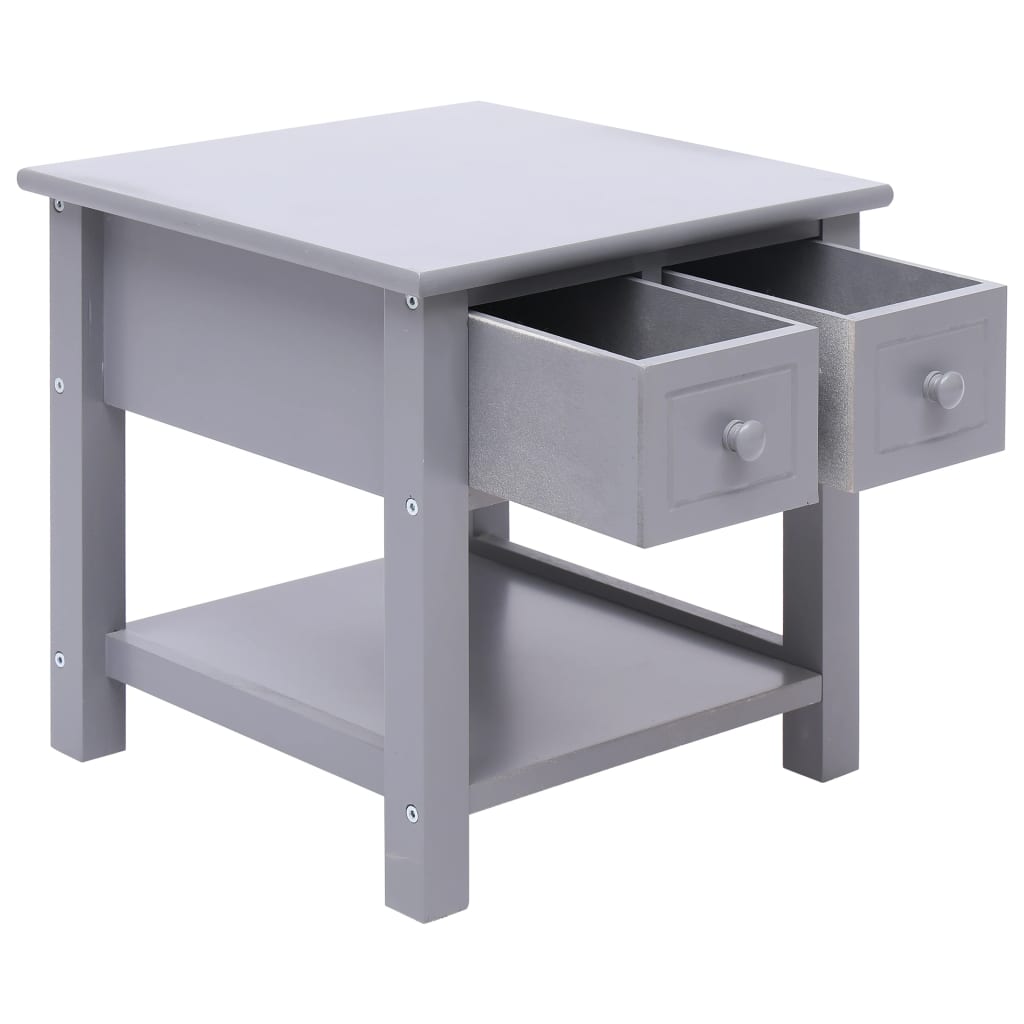 Beistelltisch Grau 40×40×40 cm Paulownia Holz - Pazzar.ch