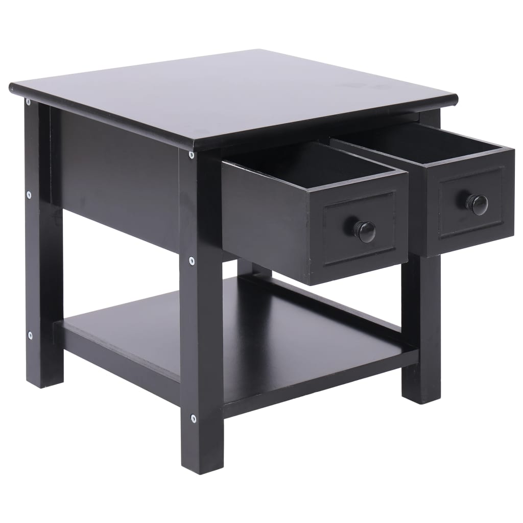 Beistelltisch Schwarz 40x40x40 cm Paulownia Holz - Pazzar.ch