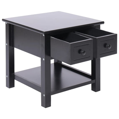 Beistelltisch Schwarz 40x40x40 cm Paulownia Holz - Pazzar.ch