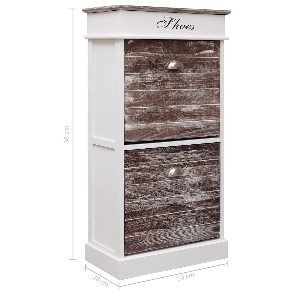 Schuhschrank Braun 50 x 28 x 98 cm Paulownia Holz - Pazzar.ch