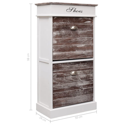 Schuhschrank Braun 50 x 28 x 98 cm Paulownia Holz - Pazzar.ch