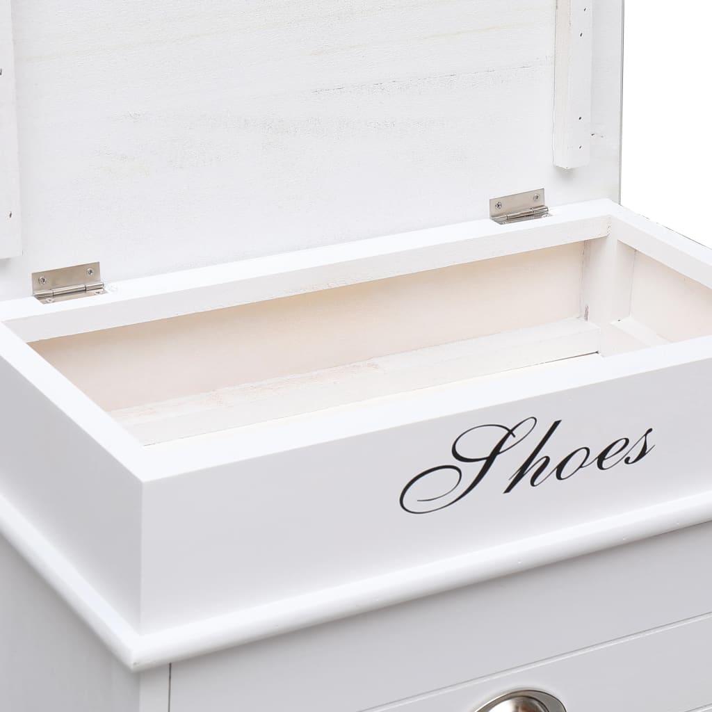 Schuhschrank Weiß 50 x 28 x 98 cm Paulownia Holz - Pazzar.ch