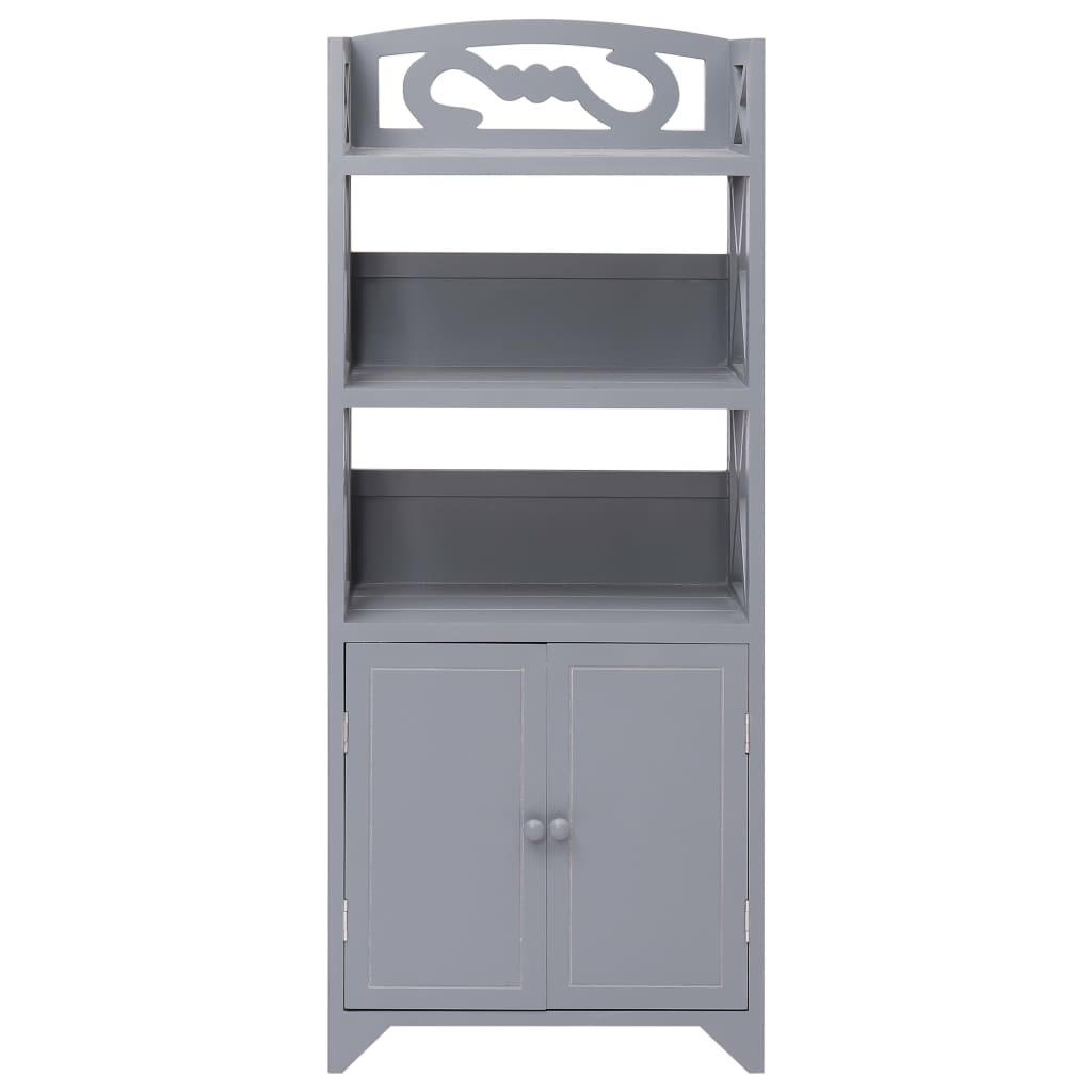 Badezimmerschrank Grau 46x24x116 cm Paulownia-Holz - Pazzar.ch