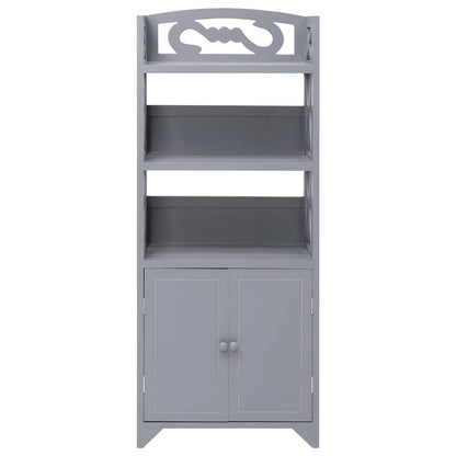Badezimmerschrank Grau 46x24x116 cm Paulownia-Holz - Pazzar.ch