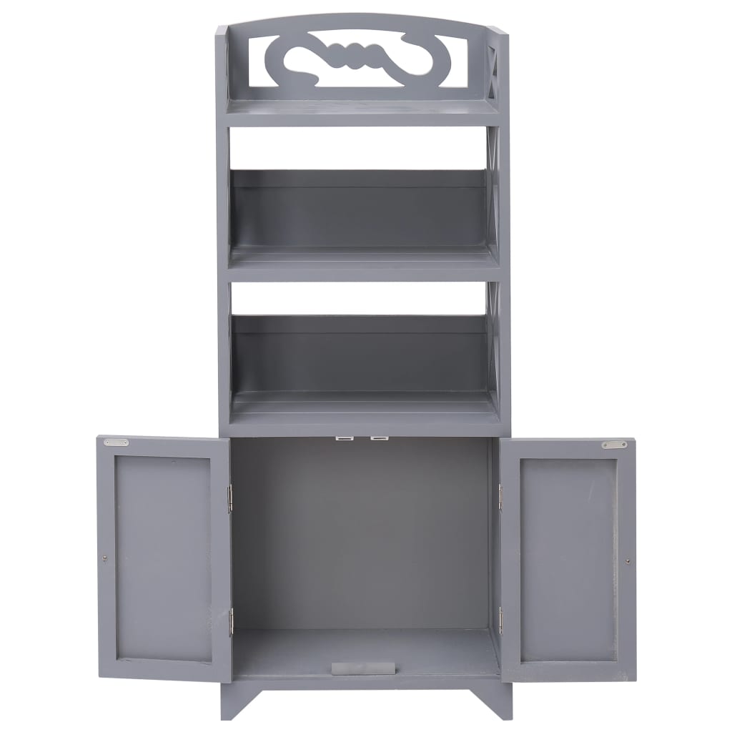 Badezimmerschrank Grau 46x24x116 cm Paulownia-Holz - Pazzar.ch