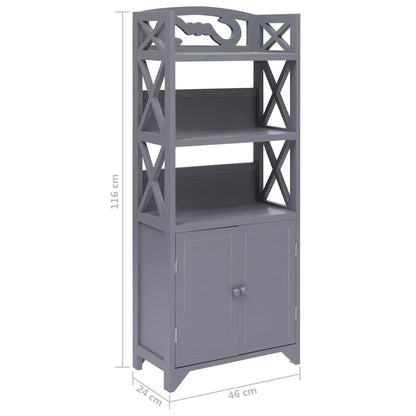 Badezimmerschrank Grau 46x24x116 cm Paulownia-Holz - Pazzar.ch