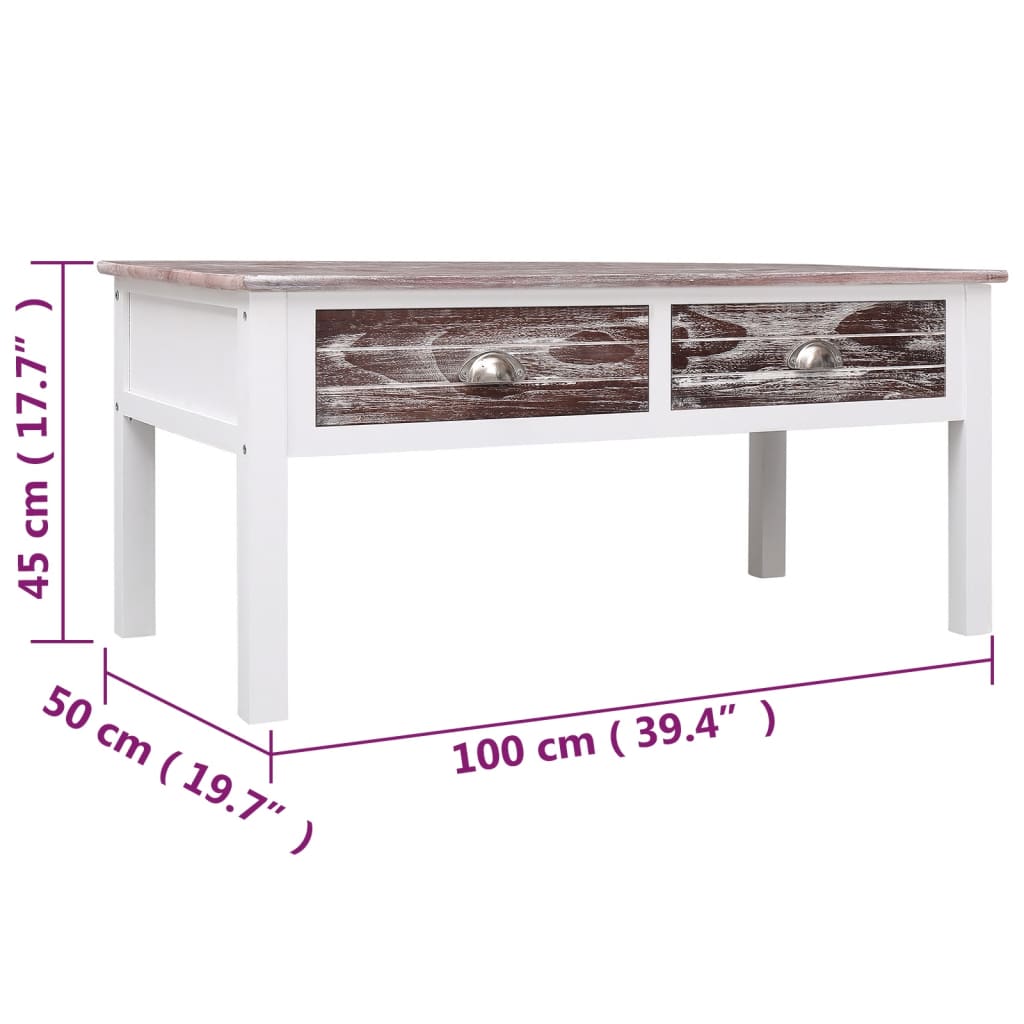 Couchtisch Braun 100 x 50 x 45 cm Holz - Pazzar.ch