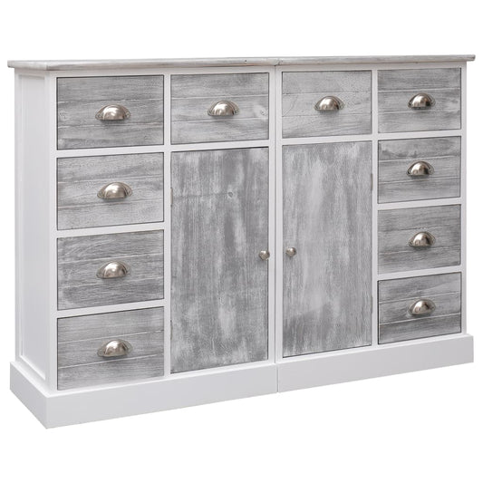 Sideboard mit 10 Schubladen Grau 113x30x79 cm Holz - Pazzar.ch