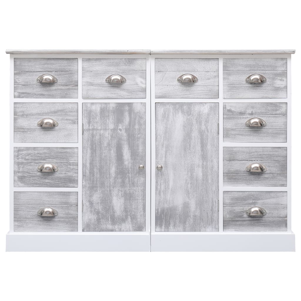 Sideboard mit 10 Schubladen Grau 113x30x79 cm Holz - Pazzar.ch