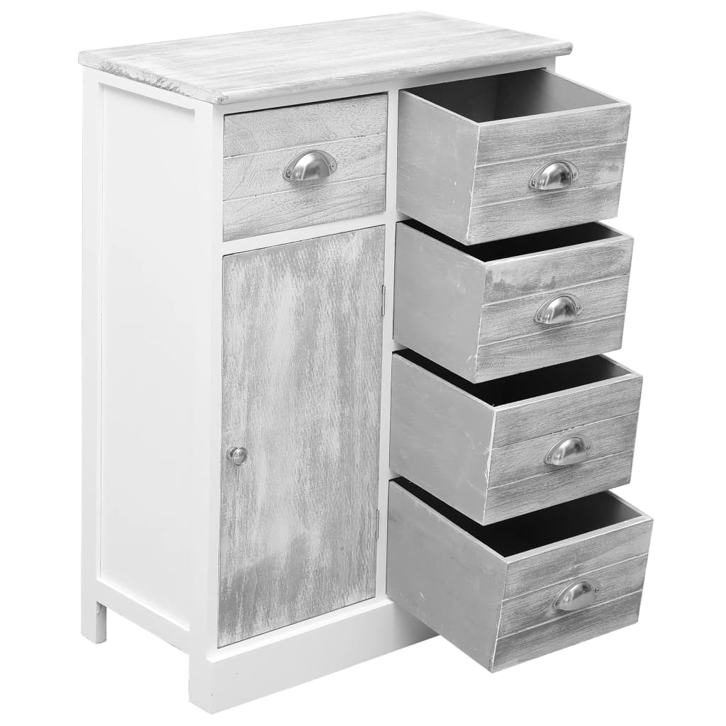 Sideboard mit 10 Schubladen Grau 113x30x79 cm Holz - Pazzar.ch