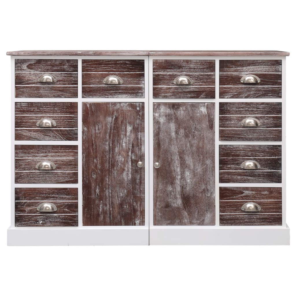 Sideboard mit 10 Schubladen Braun 113x30x79 cm Holz - Pazzar.ch