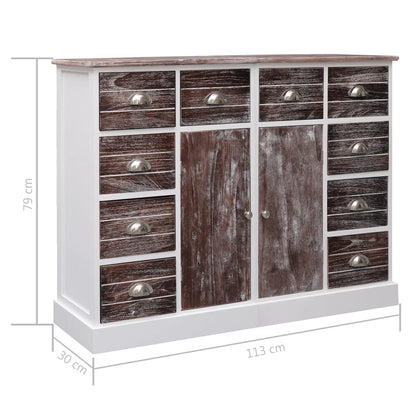 Sideboard mit 10 Schubladen Braun 113x30x79 cm Holz - Pazzar.ch