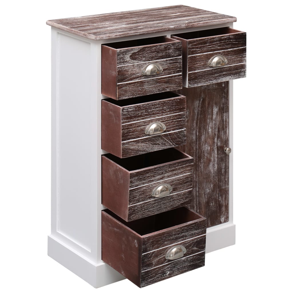 Sideboard mit 10 Schubladen Braun 113x30x79 cm Holz - Pazzar.ch