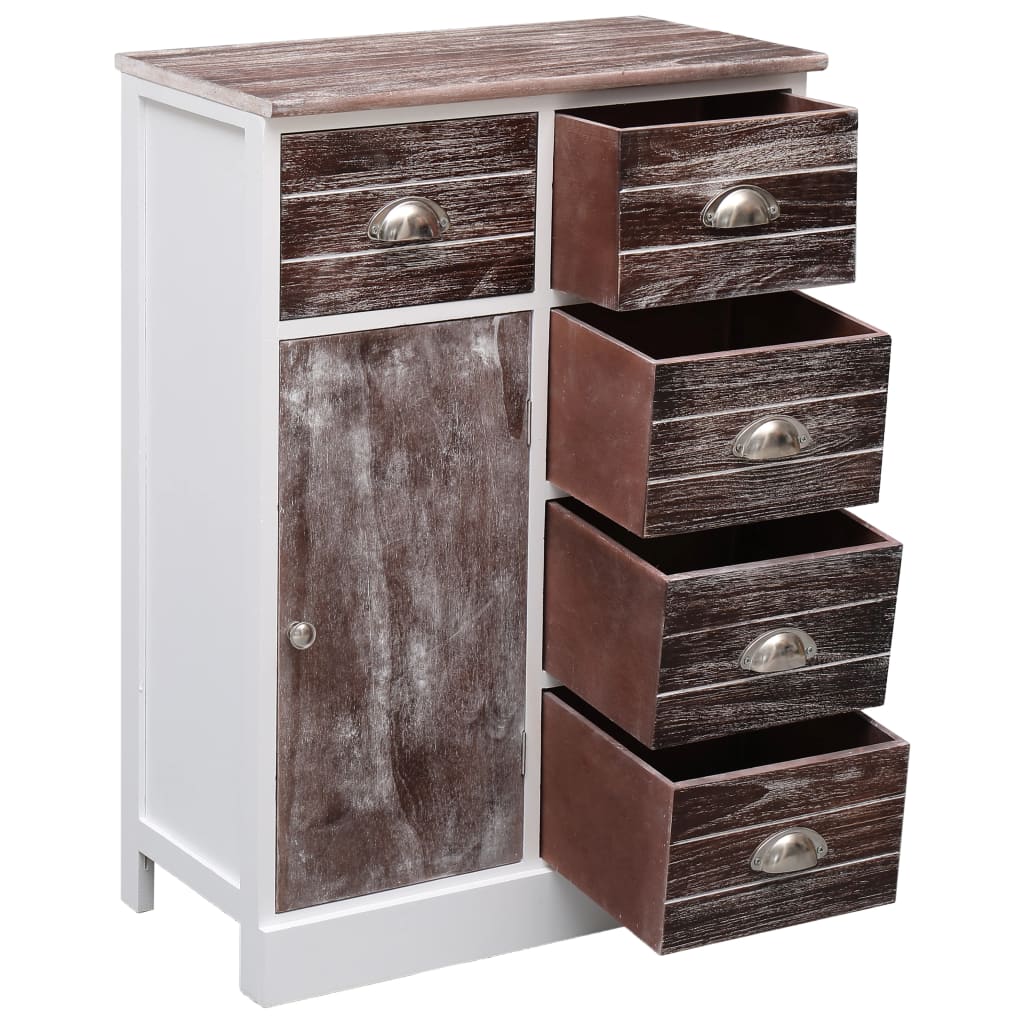 Sideboard mit 10 Schubladen Braun 113x30x79 cm Holz - Pazzar.ch