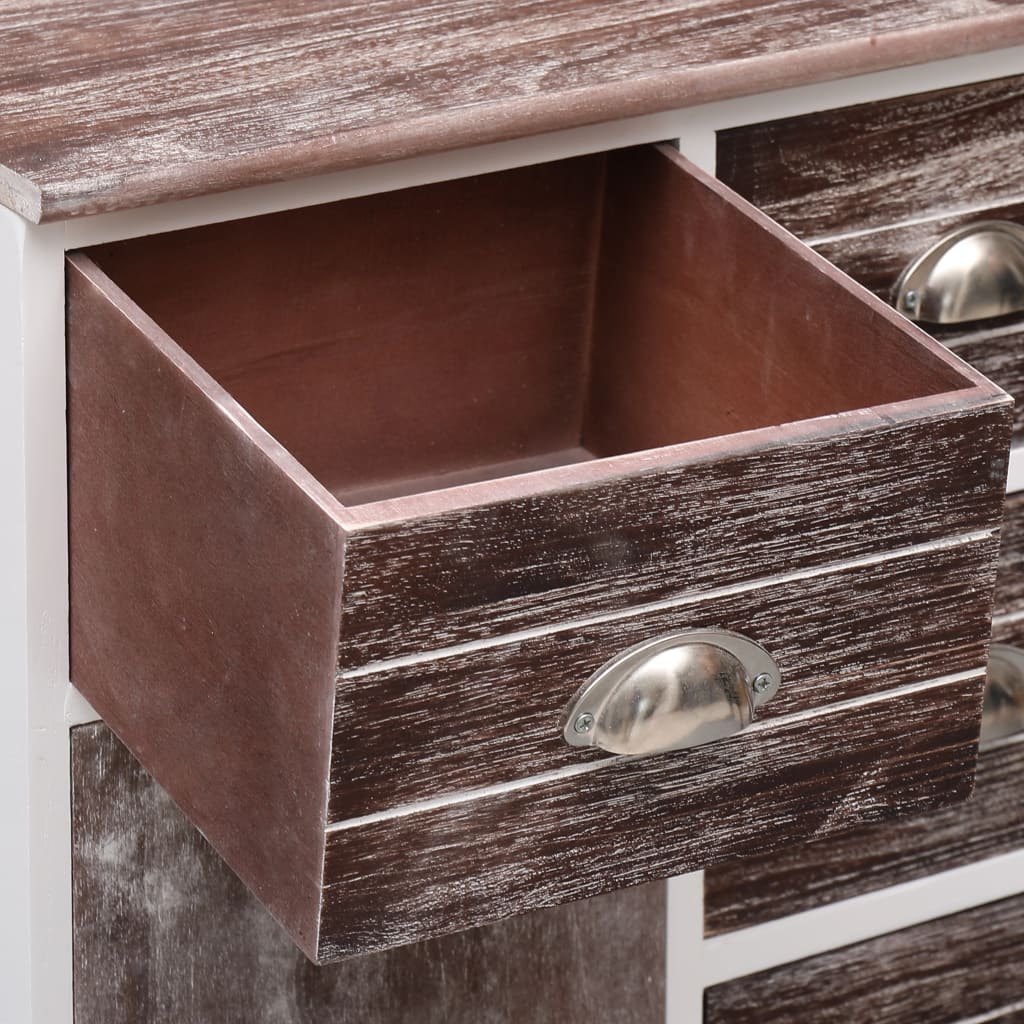 Sideboard mit 10 Schubladen Braun 113x30x79 cm Holz - Pazzar.ch