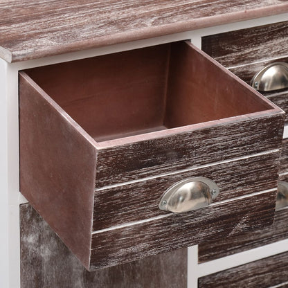 Sideboard mit 10 Schubladen Braun 113x30x79 cm Holz - Pazzar.ch