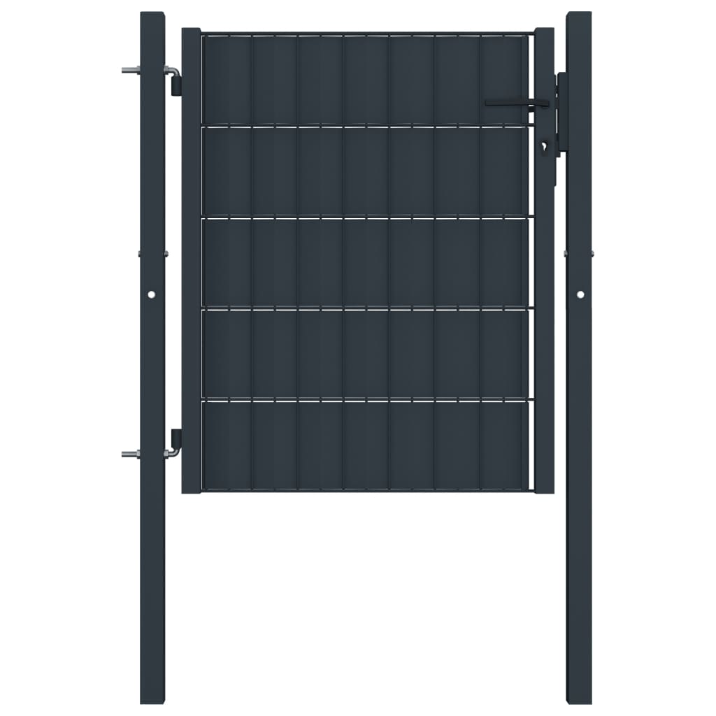 Zauntor PVC und Stahl 100x101 cm Anthrazit - Pazzar.ch