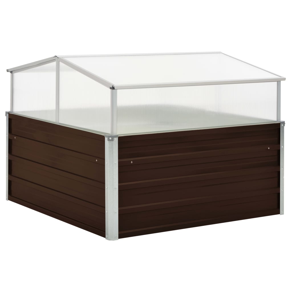Gewächshaus Braun 100 x 100 x 85 cm Verzinkter Stahl - Pazzar.ch