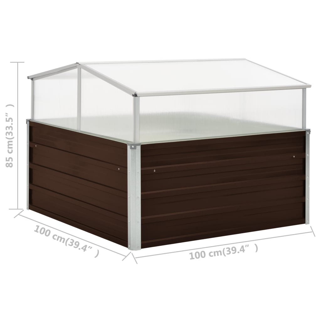 Gewächshaus Braun 100 x 100 x 85 cm Verzinkter Stahl - Pazzar.ch