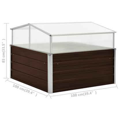 Gewächshaus Braun 100 x 100 x 85 cm Verzinkter Stahl - Pazzar.ch