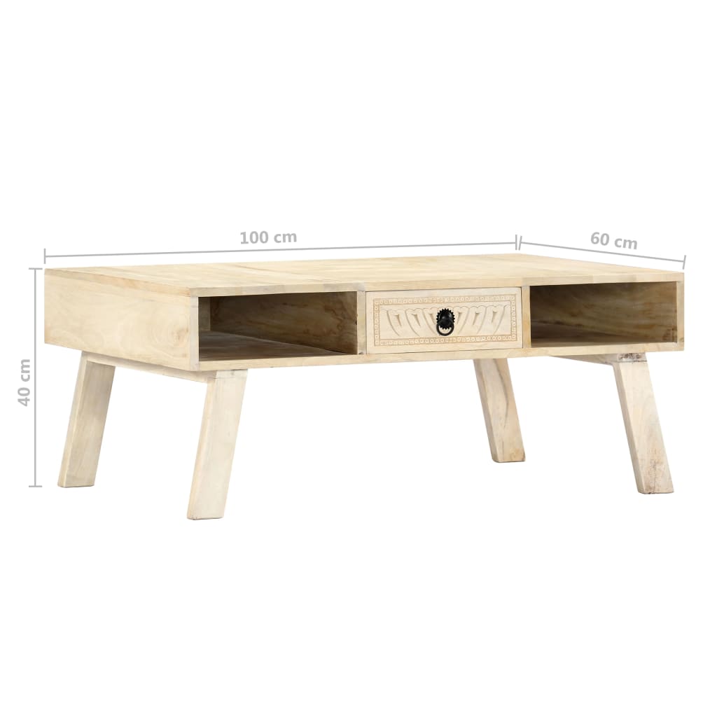 Couchtisch 100×60×40 cm Mango Massivholz - Pazzar.ch