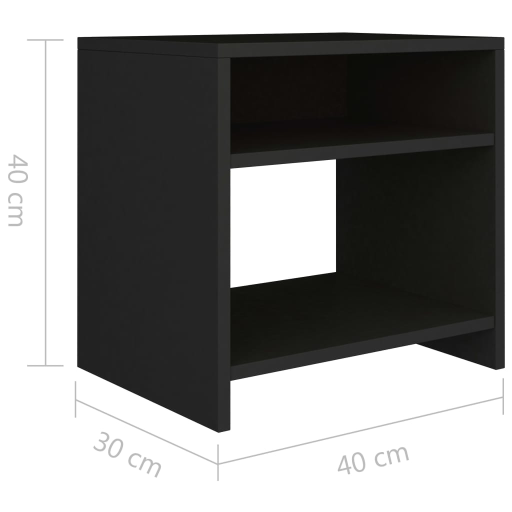 Nachttisch Schwarz 40x30x40 cm Holzwerkstoff - Pazzar.ch