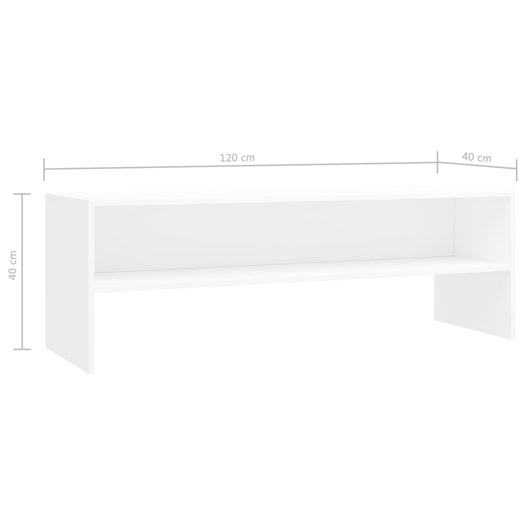 TV-Schrank Weiß 120x40x40 cm Holzwerkstoff - Pazzar.ch