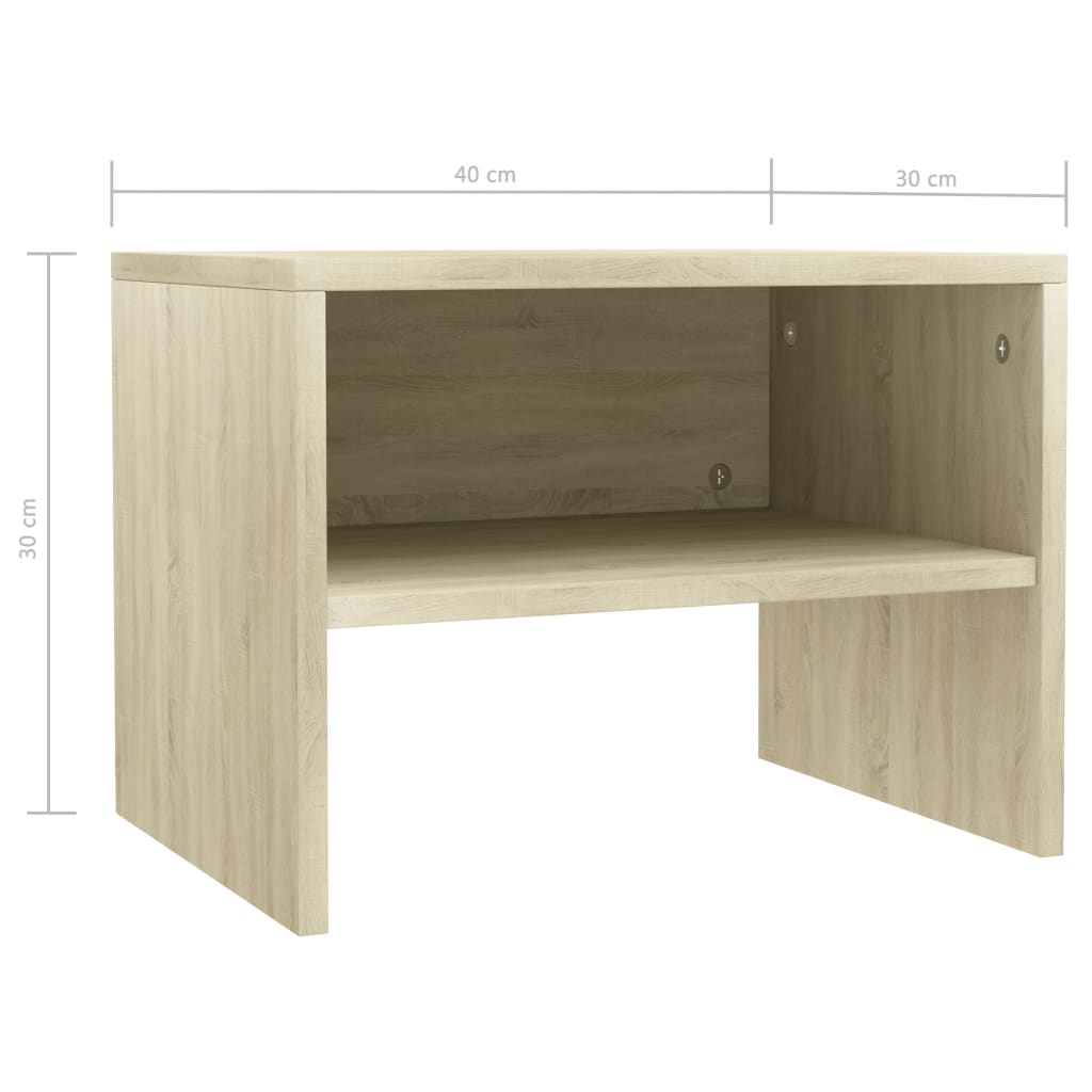 Nachttische 2 Stk. Sonoma-Eiche 40x30x30 cm Holzwerkstoff - Pazzar.ch