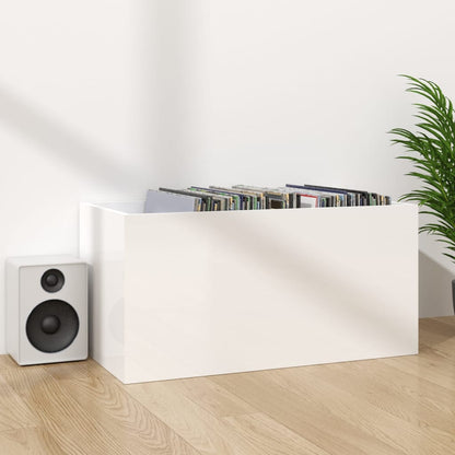 Schallplatten-Aufbewahrungsbox Hochglanz-Weiß 71x34x36 cm - Pazzar.ch
