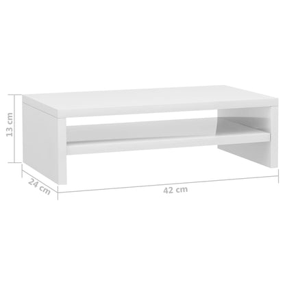 Monitorständer Hochglanz-Weiß 42x24x13 cm Holzwerkstoff - Pazzar.ch