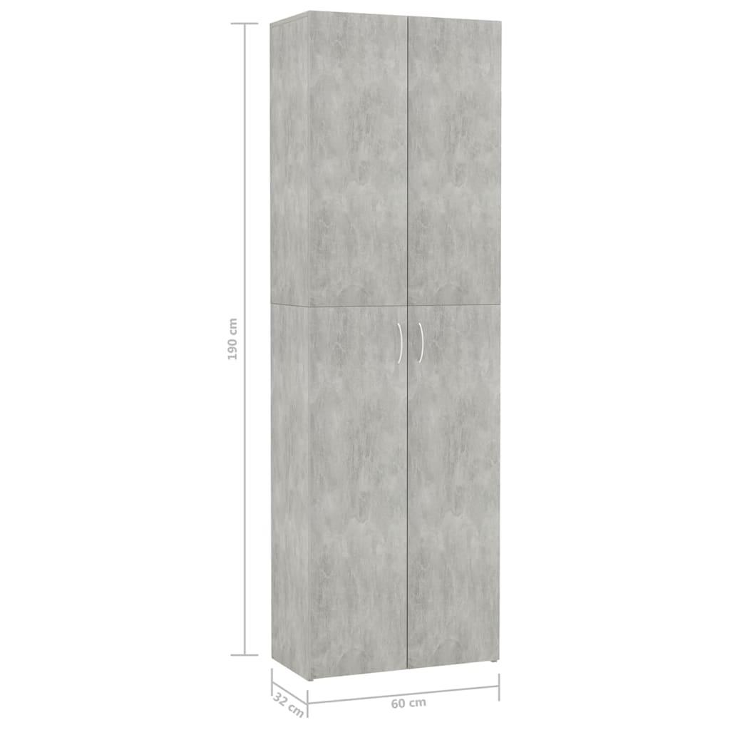 Büroschrank Betongrau 60x32x190 cm Holzwerkstoff - Pazzar.ch