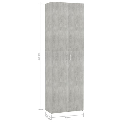 Büroschrank Betongrau 60x32x190 cm Holzwerkstoff - Pazzar.ch