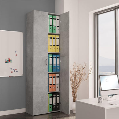 Büroschrank Betongrau 60x32x190 cm Holzwerkstoff - Pazzar.ch