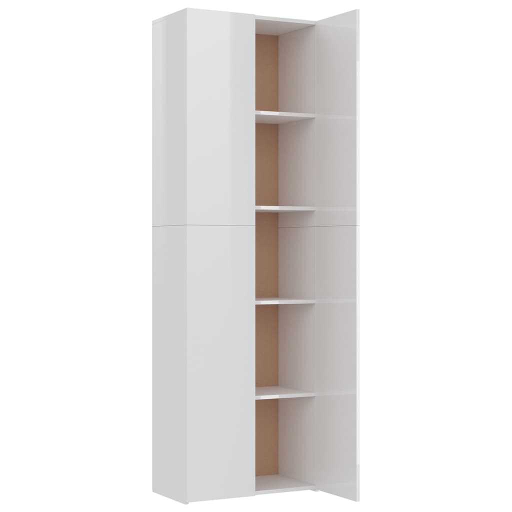 Büroschrank Hochglanz-Weiß 60x32x190 cm Holzwerkstoff