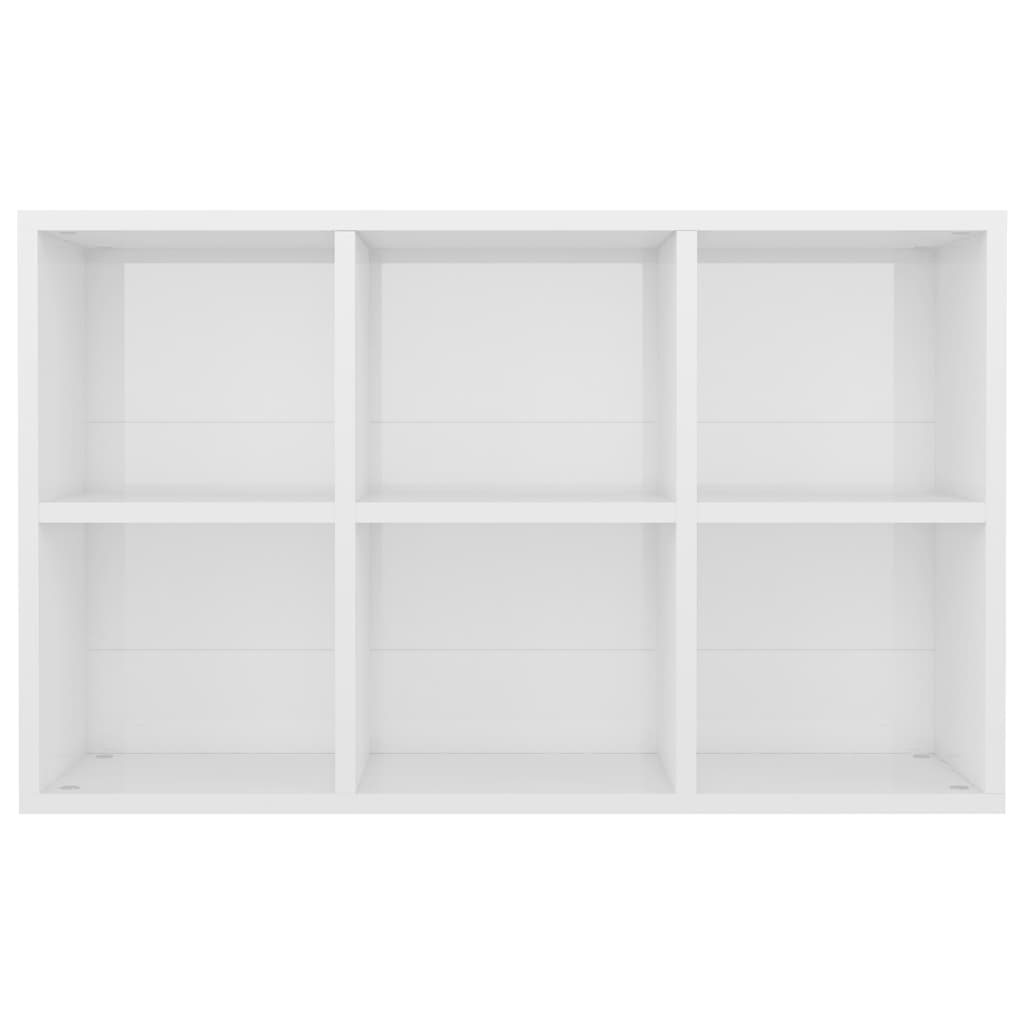 Bücherregal/Sideboard Hochglanz-Weiß 66x30x98 cm Holzwerkstoff
