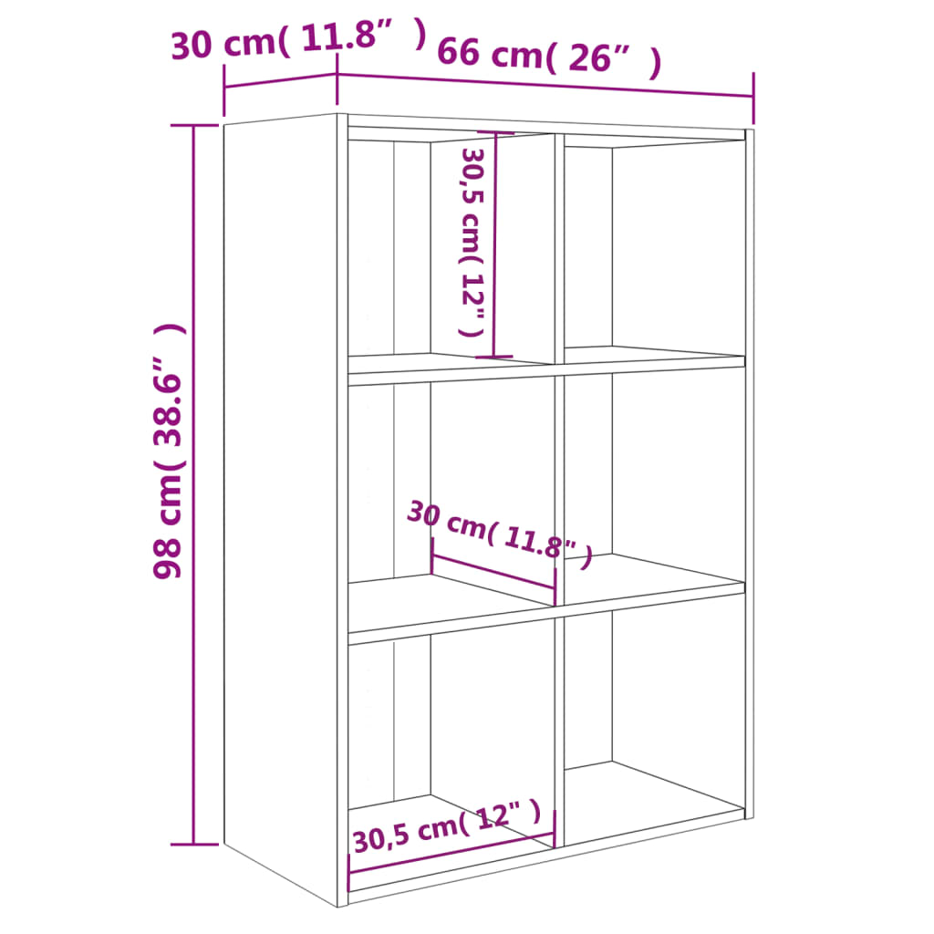 Bücherregal/Sideboard Hochglanz-Weiß 66x30x98 cm Holzwerkstoff - Pazzar.ch