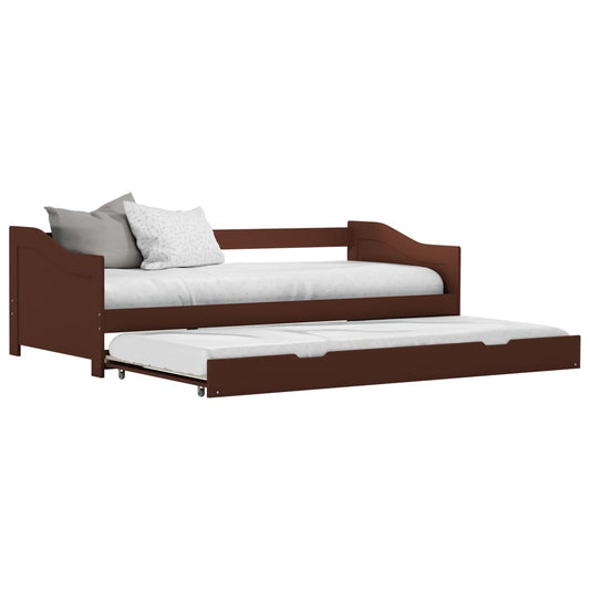 Ausziehsofa Bettgestell Dunkelbraun Kiefernholz 90×200 cm - Pazzar.ch
