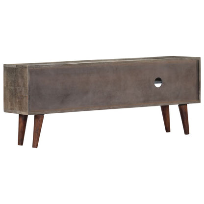 TV-Schrank Grau 130x30x46 cm Raues Mango-Massivholz - Pazzar.ch