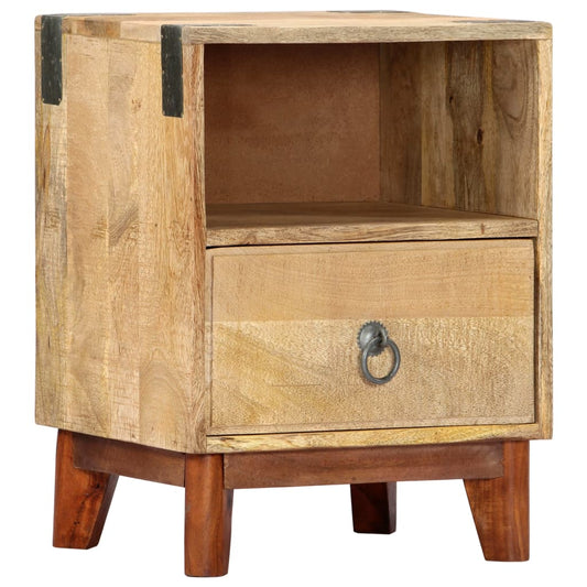 Nachttisch 40 x 30 x 52 cm Massives Raues Mangoholz - Pazzar.ch