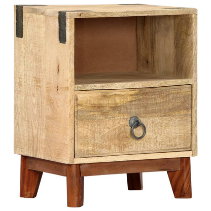 Nachttisch 40 x 30 x 52 cm Massives Raues Mangoholz - Pazzar.ch