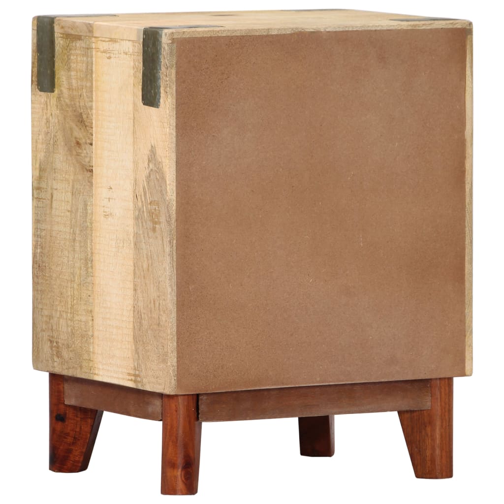 Nachttisch 40 x 30 x 52 cm Massives Raues Mangoholz - Pazzar.ch