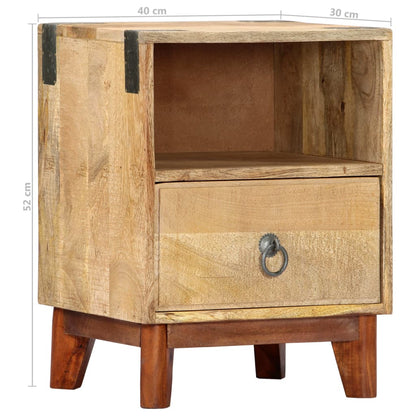 Nachttisch 40 x 30 x 52 cm Massives Raues Mangoholz - Pazzar.ch