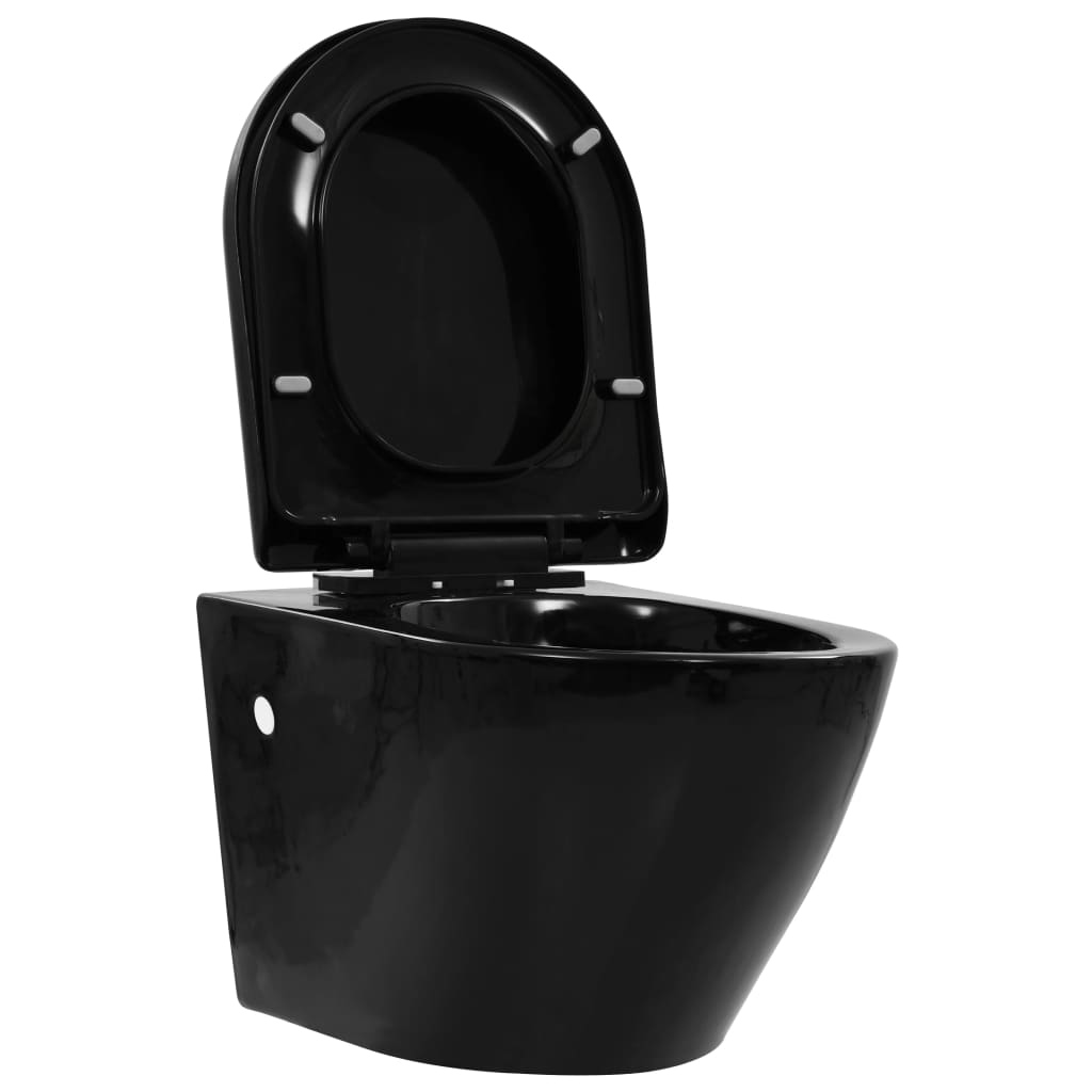 Wand-WC ohne Spülrand Keramik Schwarz - Pazzar.ch