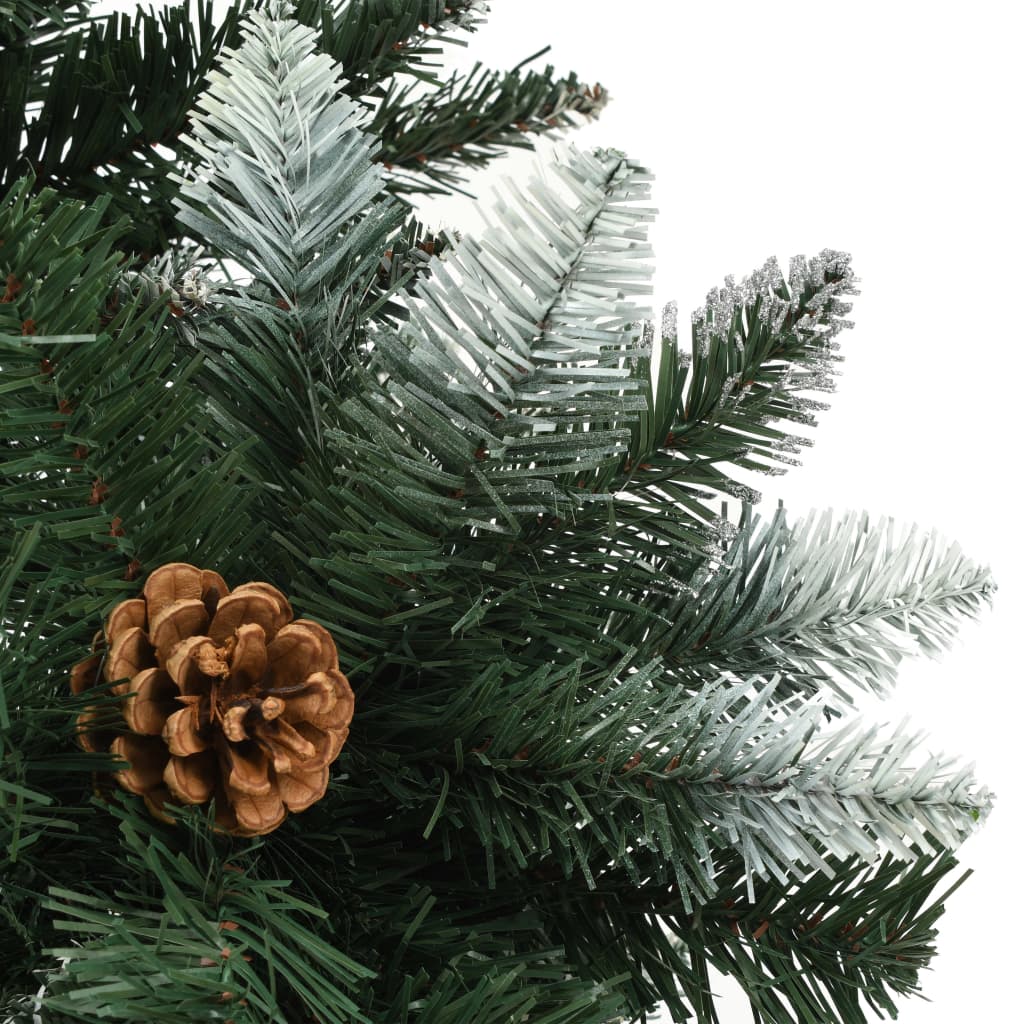 Künstlicher Weihnachtsbaum Kiefernzapfen Weißem Glitzer 210 cm - Pazzar.ch