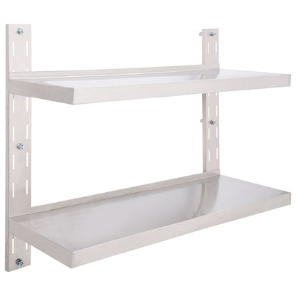 2-stufiges Wandregal Edelstahl 100 x 30 cm - Pazzar.ch