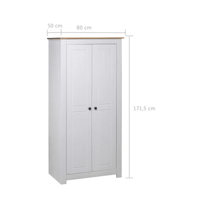 Kleiderschrank Weiß 80×50×171,5 cm Kiefer Massiv Panama Serie - Pazzar.ch