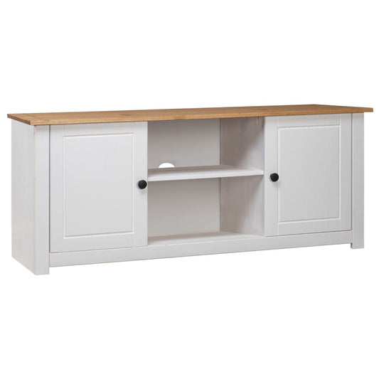 TV-Schrank Weiß 120x40x50 cm Massivholz Panama-Kiefer - Pazzar.ch
