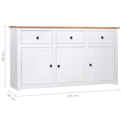Sideboard Weiß 135x40x80 cm Kiefernholz Panama - Pazzar.ch
