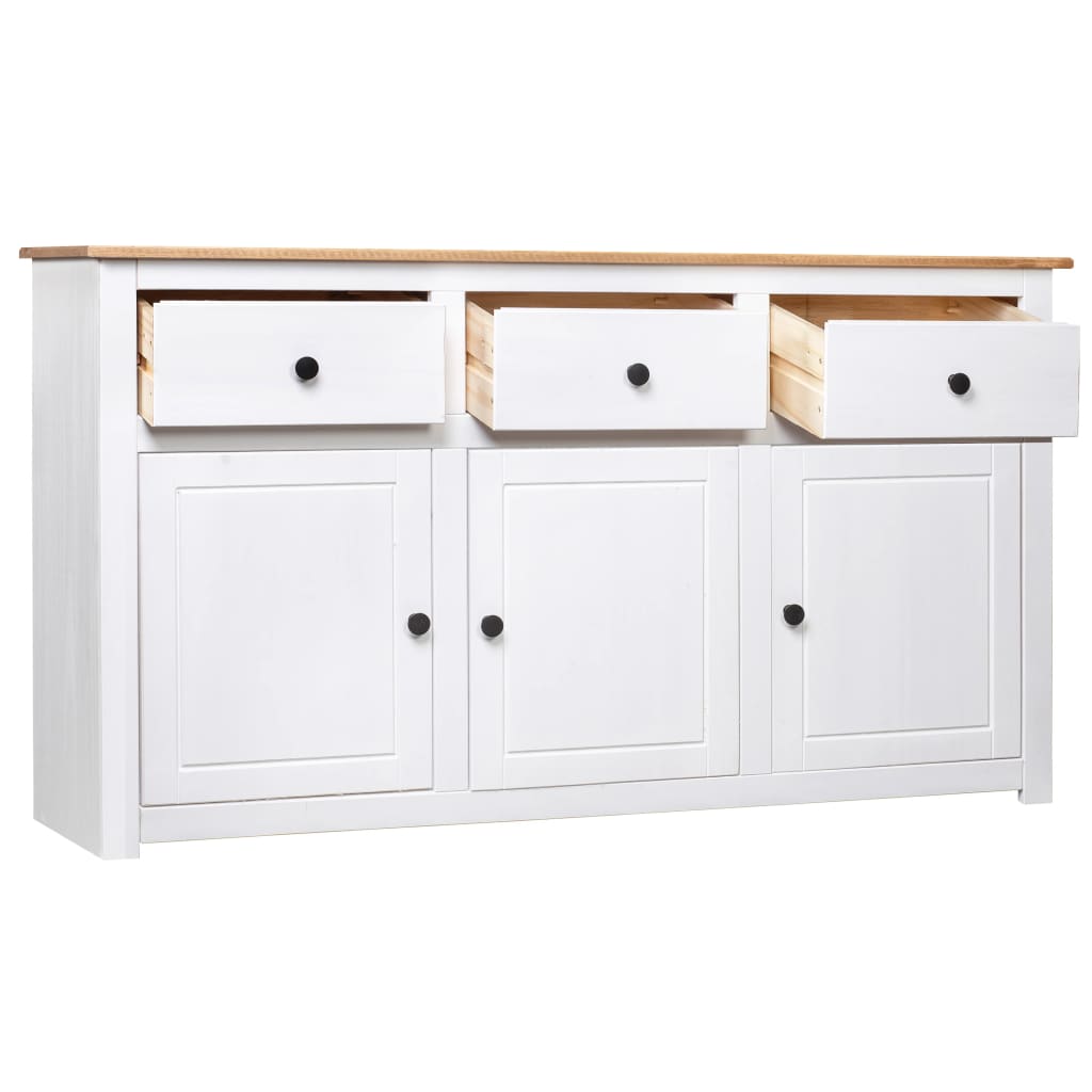 Sideboard Weiß 135x40x80 cm Kiefernholz Panama