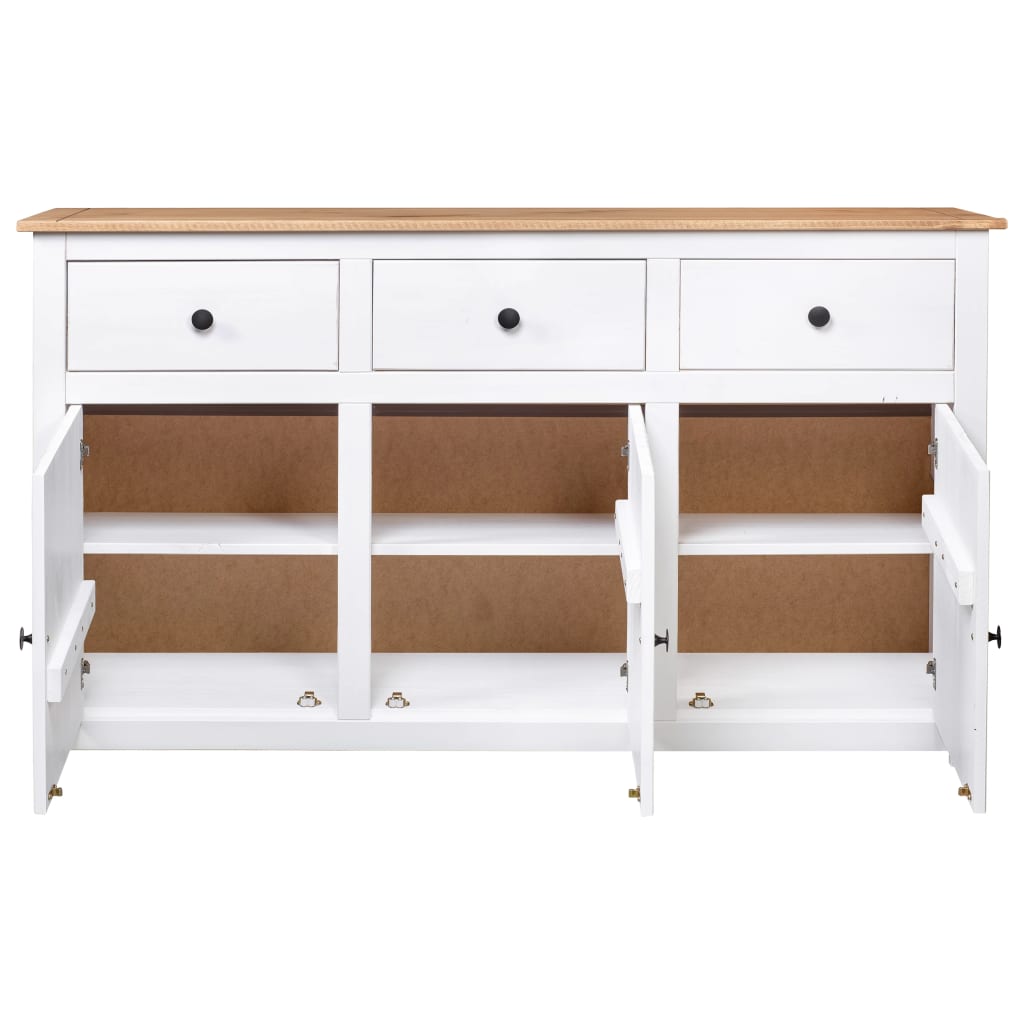 Sideboard Weiß 135x40x80 cm Kiefernholz Panama